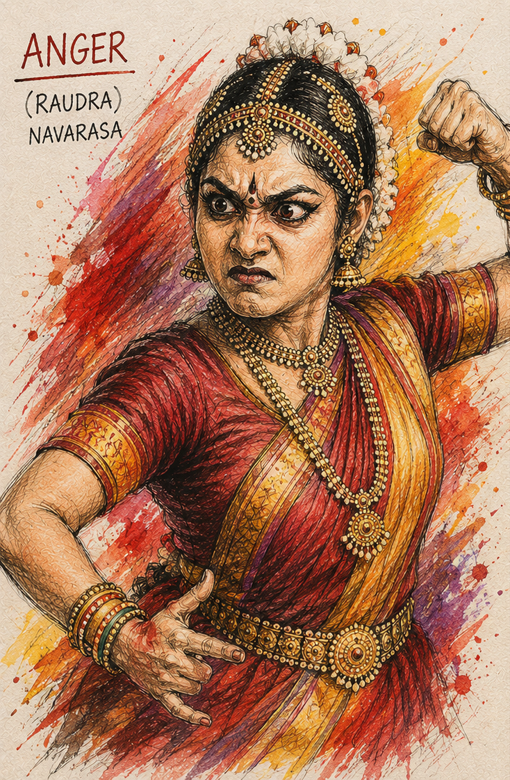 Bharatanatyam expression — Raudra