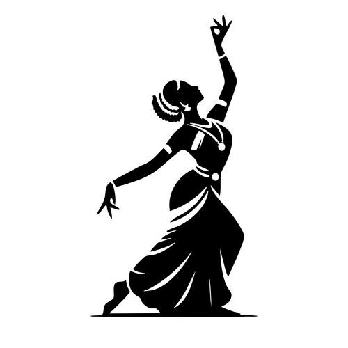 Bharatanatyam dancer silhouette